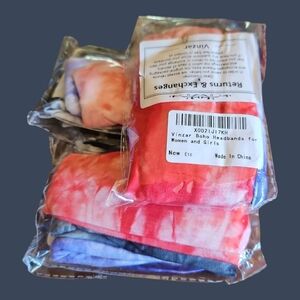 3/$30 Three Packages of Tie Dye Boho Headbands